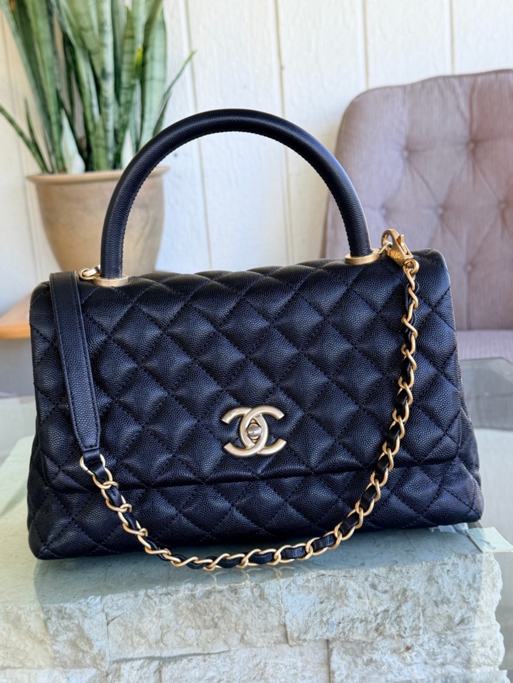 🆕 Coco Chanel Top Handle Caviar COA READY - Picture 4 of 16